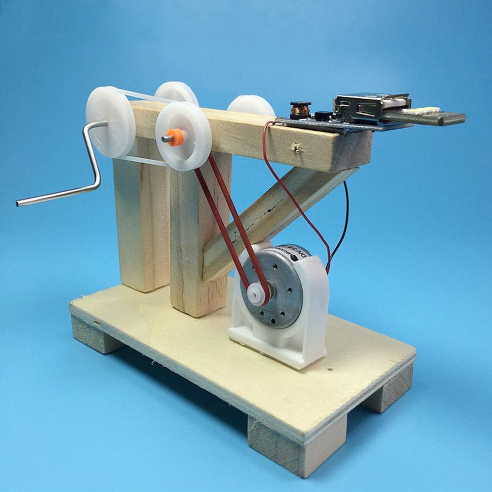 DIY Dynamo Model Wooden Science Experiment Physics Educational Children Toys Kit 