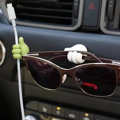 hot【DT】❍  Hand-shaped Rubber Holder Glasses Cable Cord Charging Adhesive Car Storag Organizer Decorations