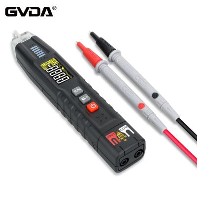 GVDA ดิจิตอลแบบปากกามัลติมิเตอร์ DC เครื่องทดสอบไฟฟ้ากระแสสลับมัลติมิเตอร์,โวลต์มิเตอร์อัจฉริยะลำดับเฟส NCV วัดระยะอัตโนมัติมัลติมิเตอร์