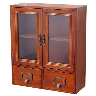 Korean Ins Wind Retro Old Wooden Desktop Storage Cabinet Drawer Type Cosmetic Storage Box Perfume Storage Cabinet