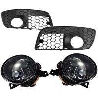 1 Set Fog Light Foglamps with Cover Honeycomb Mesh Grilles for Jetta MK5 GLI 2006-2009