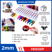 Bút Sơn 2mm Không Xóa Được Vẽ Trang Trí Trên Nhiều Bề Mặt, Màu Tươi Sáng