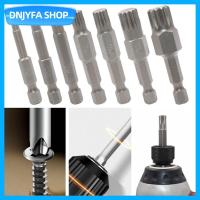 ร้าน DNJYFA ไขควงหัวไขควง Torx ยาว50มม. อุปกรณ์ทำมือ12จุดทนทานบิต1/4 "ก้านหกเหลี่ยมไขควงไฟฟ้าบิต12จุดเจาะ