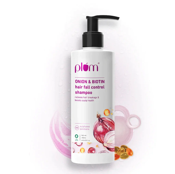 PLUM Onion & Biotin hair fall control shampoo 250ml Lazada