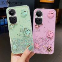 เคสโทรศัพท์ใหม่สำหรับ OPPO Reno 10 Pro Plus เคสซิลิโคนนิ่มโปร่งใสประกายดวงดาวอวกาศดาวดวงจันทร์สาวต่อต้านการตกสำหรับ OPPO Reno 10 Pro Plus OPPO Reno10เวอร์ชั่นภาษาไทย