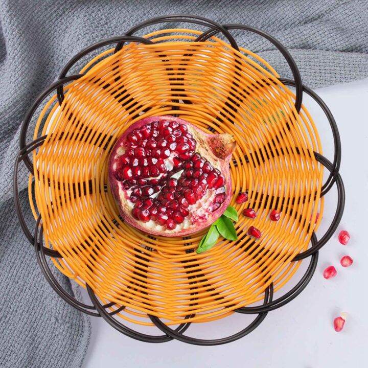 7-inch-plastic-braided-basket-fruit-vegetable-cookies-container-holder-black-amp-orange