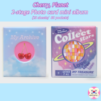 [Daiso Korea] Cherry, Planet Photocard 2-Stage Album,Photo Card Mini Album,Photo Album,Collect Book (20 Sheets,80 Pockets),Call Book,Idol