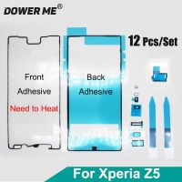 Dower Me 12ชิ้น/เซ็ตกาวสองหน้าสำหรับ Z5dua Sony Xperia Z5,ทั้งชุดแบตเตอรี่มือถือลายนิ้วมือกาวสองด้านกาวด้านหน้าด้านหลัง