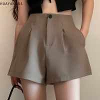 HUAYANG01 [2023 new HOT FASHION] ใหม่กางเกงขาสั้นเอวสูงสำหรับใส่ในบ้านกางเกงกีฬาทรงตรงเอวสูงกางเกงทรงหลวมสำหรับผู้หญิงสวมใส่2023ฤดูร้อน