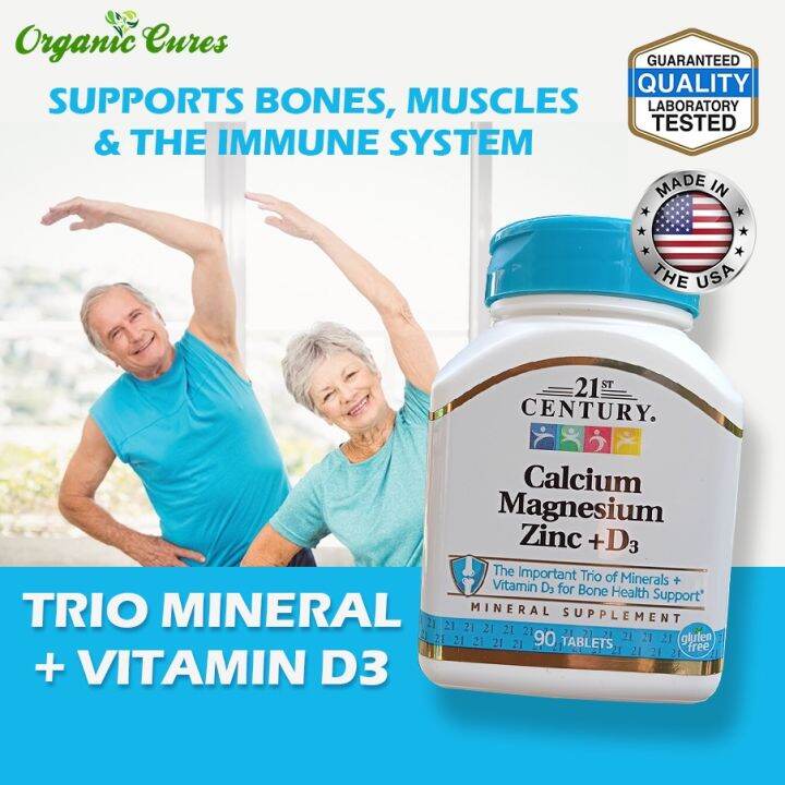 [USA] 21st Century Calcium Magnesium Zinc + Vitamin D3 TRIO MINERALS