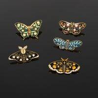 Cute Butterfly Hard Enamel Pins Smooth Surface Flowers on Wings Insects Brooches Badge Jacket Backpack Accessories Gift Jewelry