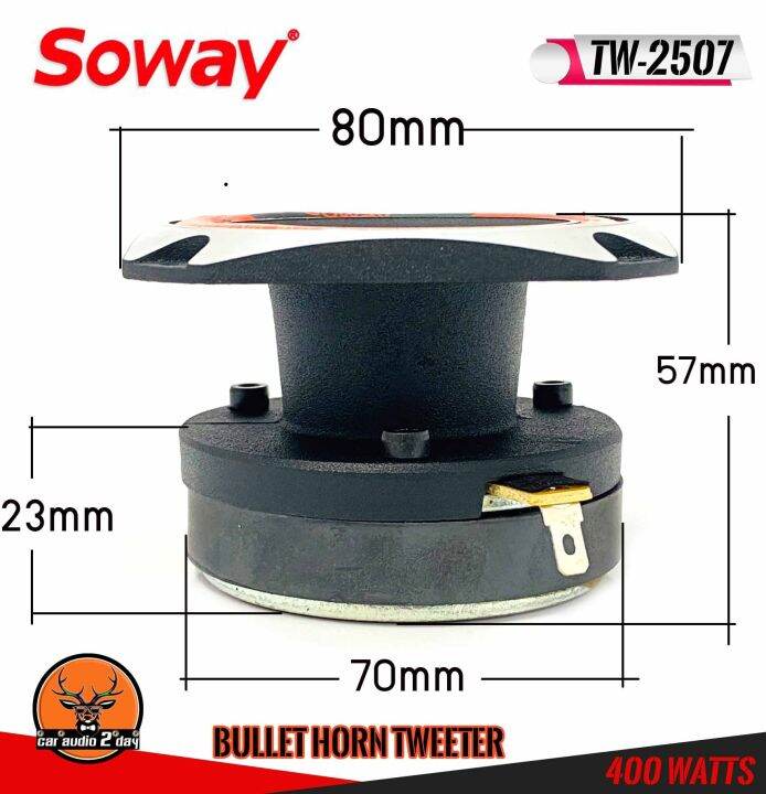 sowayรุ่นtw-2507เสียงแหลมหัวจรวด-แหลมจานเสียงดีจัดจ้าน400วัตต์แถมcโครงสร้างอลูมิเนียมทนทานใช้กับงานโชว์นอกรถและในรถ-ราคา1ข้าง