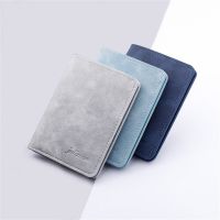 Men Short Wallet Canvas Coin Purse Wallets Solid Color Mens Purse Coin Pouch Card Holder Short Vertical Canvas Frosted Clutch