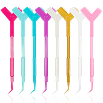 10Pcs Reuseable พลาสติก Eyelash Perming Stick เครื่องมือ Eyelash Extension Y รูปร่างหวี Lash Lifting Curler Applicator Make Up แปรง