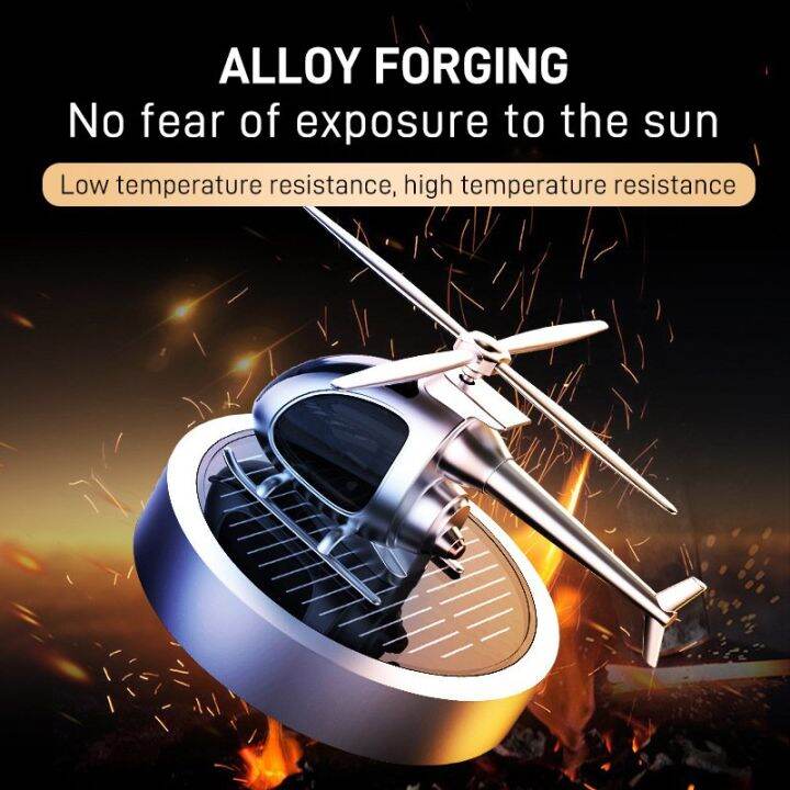 Usmartt Solar Power Helicopter Air Freshener Cystal Solar Energy Plane