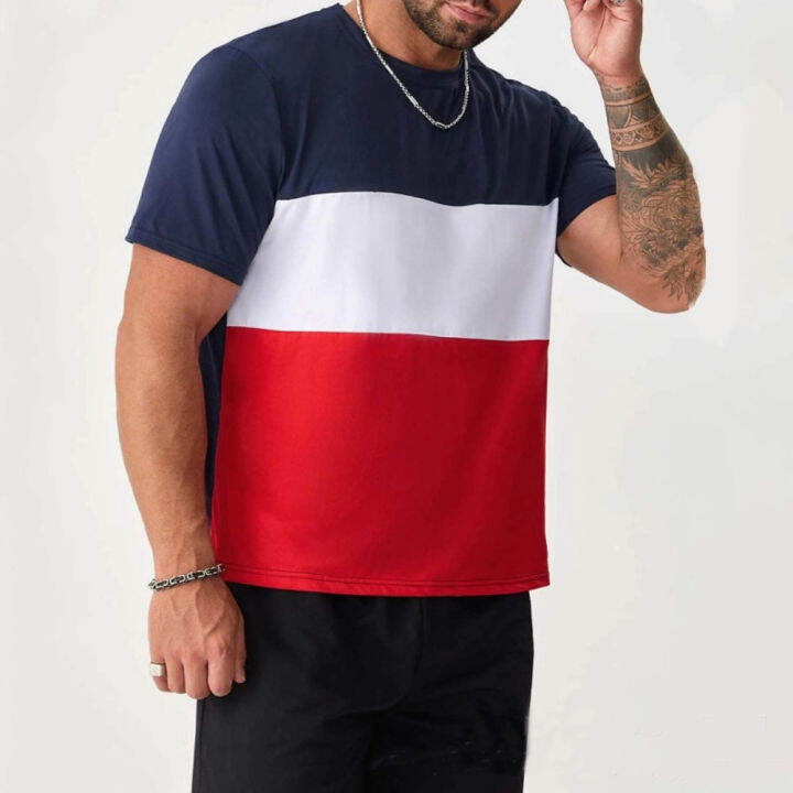 plus-size-summer-men-s-round-neck-loose-striped-short-sleeve-t-shirt