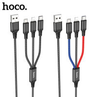 HOCO เย็น X76 สายเคเบิลข้อมูลหนึ่งต่อสามเหมาะสำหรับ Apple Android type-c สายชาร์จสามในหนึ่งเดียว ...