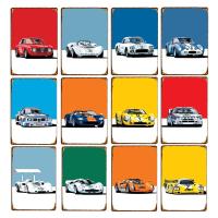 Classic Racing Car Tin Sign Modern Wall Plate Signs Decor Garage Bar Metal Board Poster Art Sports Car Tinplate Sign Decoration