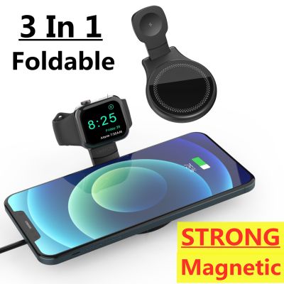 15W 3 in 1 Foldable Magnetic Wireless Charger for iPhone 14 13 12 11 X XR Pro Max Apple Watch AirPods Fast Charging Dock Station