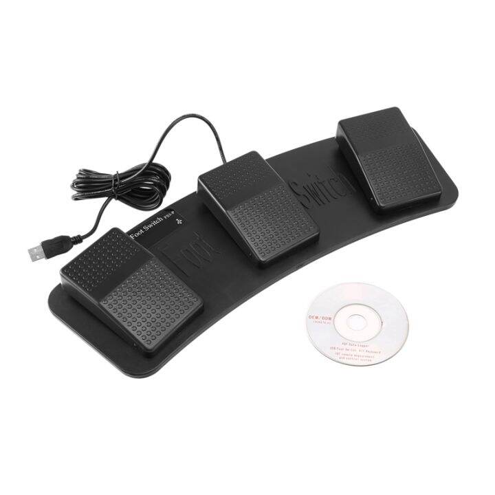 FS3P USB Triple Foot Switch Pedal Control Keyboard Mouse PC Game