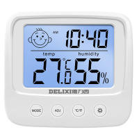 Delixiwen Moisture Meter Electronic Digital Display Dry Humidity Indoor Temperature Measurement One-Click Backlight for Multiple Options to Switch