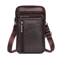 Genuine Leather Men Mini Cross body Shoulder Fanny Bags Casual Hook Cell Mobile Phone Case Messenger Belt Bag Purse Waist Pack