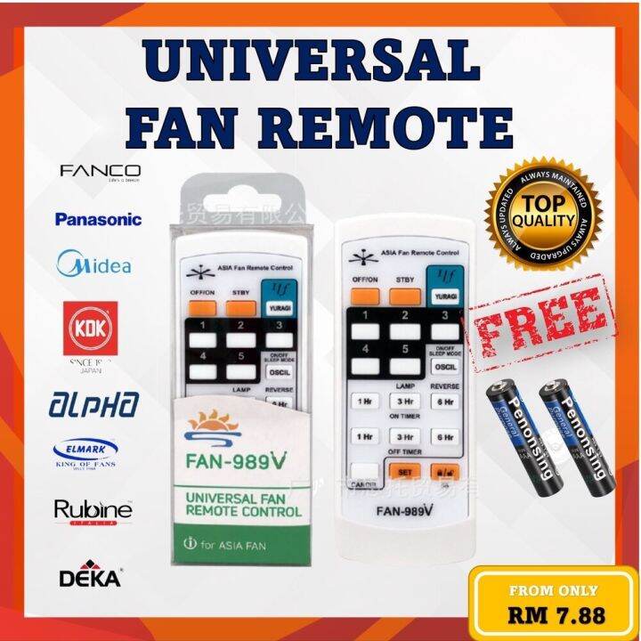 [Ready stock] Universal fan remote control rmf989 Lazada