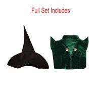 Professor Minerva Mcgonagall Cosplay Costume Dark Green Dress Robe Cape Hat Velvet Cosplay Costume Halloween Carnival Suit