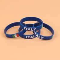 Gelang Silikon Gelang Bendera Negara Gelang Gelang Karet Olahraga Italia Pria Tangan Cincin Kipas Pesta Mode Dicetak