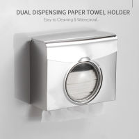 Paper Towel Dispenser Wall Mounted Drilling Paper Holder Dispenser Stainless Steel Waterproof Bathroom Toilet Tissue Dispenser