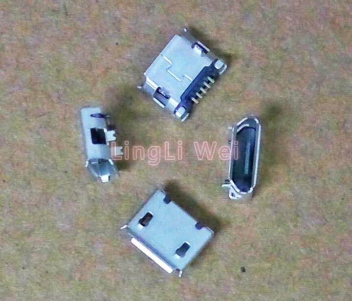 new-product-50pcs-computer-connector-mini-usb-for-mobile-phone-tablet-5pin-short-needle-flat-port-dip2-center-distance-5-9mm-sdt-235