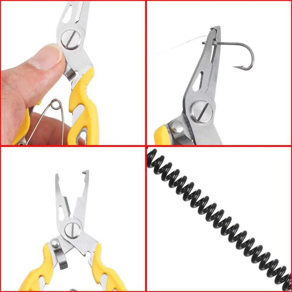 Cheap Plastic Handle Multi-function Fishing Pliers Bait Line Cutter Hook  Removers Stainless Steel Scissor