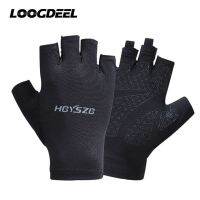 Loogdeel Breathable Half Fishing Gloves Silicone Anti-Slip Men Cycling Male