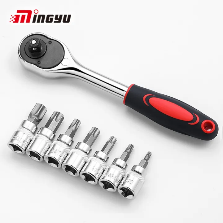 38 Inch Drive Auto Repair Hand Tool Set Torx Hex Ratchet Wrench Bit