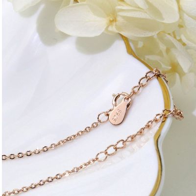 Kalung Liontin Necklace Pink Crystal Planet Pendant Necklaces Women Simple Cute Jewelry Gifts
