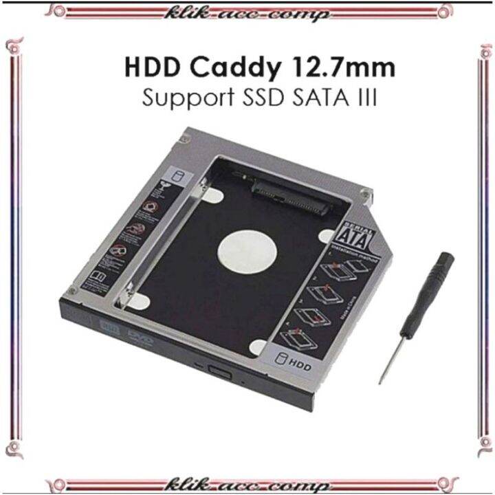 SSD HDD Caddy 12.7 SATA DVD Slot Hardisk harddisk tebal bukan 9.5