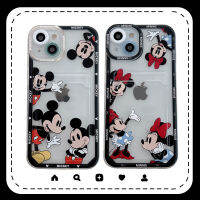 Lovely Mickey Transparent Card Holder Phone Case for Apple 11 12 13 14 Pro Max Casing 6 7 8 Plus XR XS Max Newest Soft TPU Handphone Casing Silicone Shockproof Phone Cover Shell Top Seller