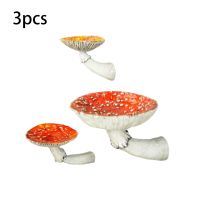 Pack of 3 Mushroom Hanging Shelf Wall Decor Ornaments Storage Shelves