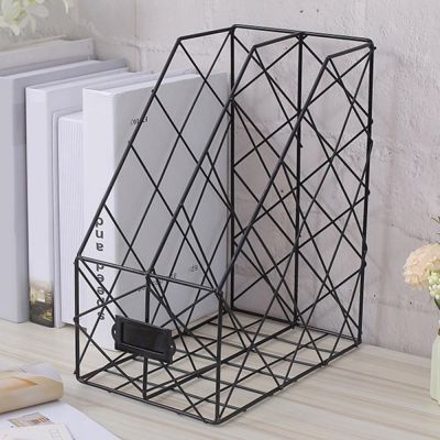 【CC】 1/2/4 File Shelf Layers Wrought Iron Book Storage Organizer Holder Desktop Rack