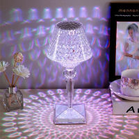 Crystal Touch Table Lamp USB Rechargeable Bedside Light Cordless Bedroom Night Light Bar Ho Home Decor Atmosphere Desk Lamp