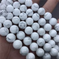 White Turquoise Beads ลูกปัดสีเขียวขุ่นสีขาว 4-12 มิลลิเมตรรอบธรรมชาติหลวมหินลูกปัด Diy เครื่องประดับสร้อยข้อมือ