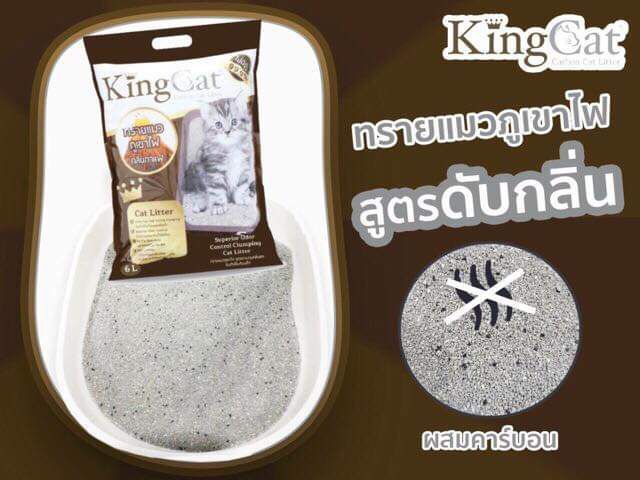 ส่งฟรี-king-cat-คิงส์แคท-ทรายแมวภูเขาไฟ-6-ลิตรx4ถุง