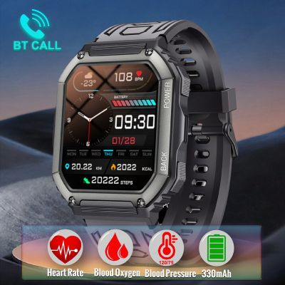 ZZOOI For Xiaomi Android Smart Watch Men Tactical Military Bluetooth Call Blood Pressure Waterproof 2022 Full Touch Smartwatch Outdoor