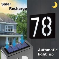 【CW】 Solar 0 9 Number Light Led Outdoor Garden Door Plate Lighting Rechargeable House