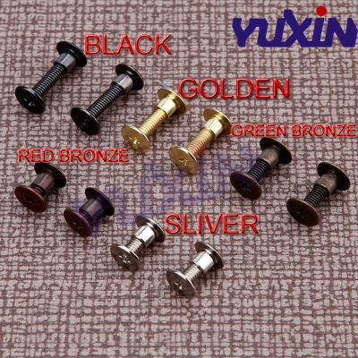 20Pcs M5x4/7/13/16mm Black Gloden Sliver Bronze Steel Chicago Screw Account Picture Book Butt Screws Snap Rivets Blinding Nails
