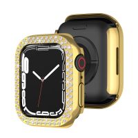 Full PC case for Apple watch 45mm 44 / 42mm 41mm 40 / 38mm Iwatch Se series 7 6 543 21set luxury diamond border retro shiny lady