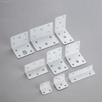 ❀ 10Pcs White Steel or Iron Angle Bar 90 Degree Right Corner Fixed Block Angle Bracket Hardware Furniture Connector