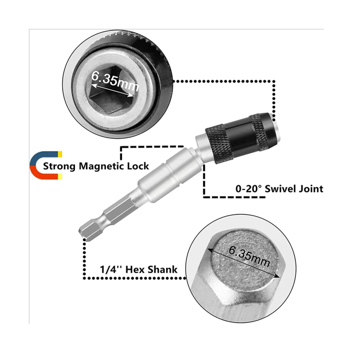 magnetic-swiveling-bit-tip-holder-magnetic-pivotable-bit-tip-holder-universal-magnetic-connecting-rod-multiple-angles