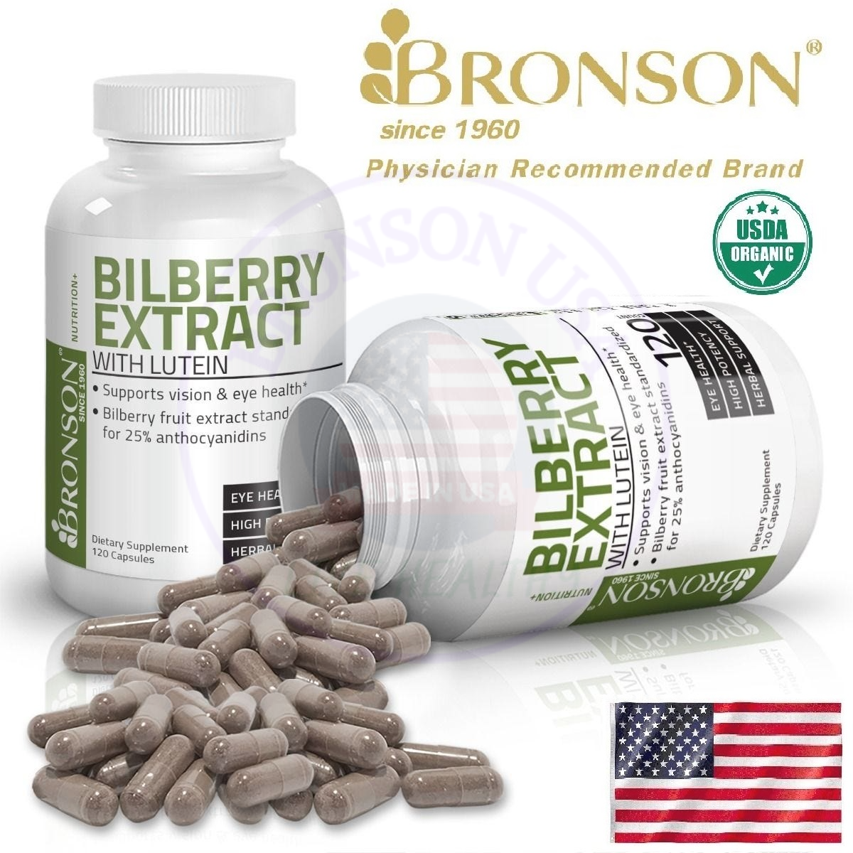 Organic Vitamin Lutein With Bilberry Extract - 120 viên Mỹ - Bổ mắt
