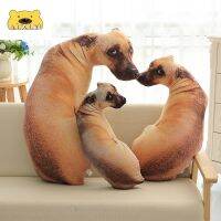 3D น่ารักเหมือนจริง Bend Dog พิมพ์โยนหมอนหัวสุนัขตลกเบาะตุ๊กตาสัตว์ Plushie ตกแต่งบ้านของขวัญเด็ก-rangse22